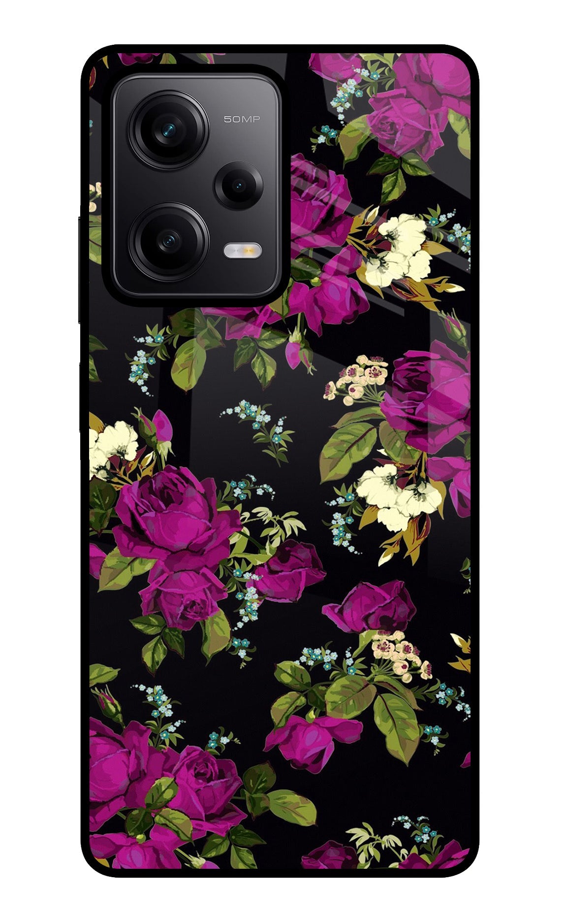 Flowers Poco X5 5G Glass Case