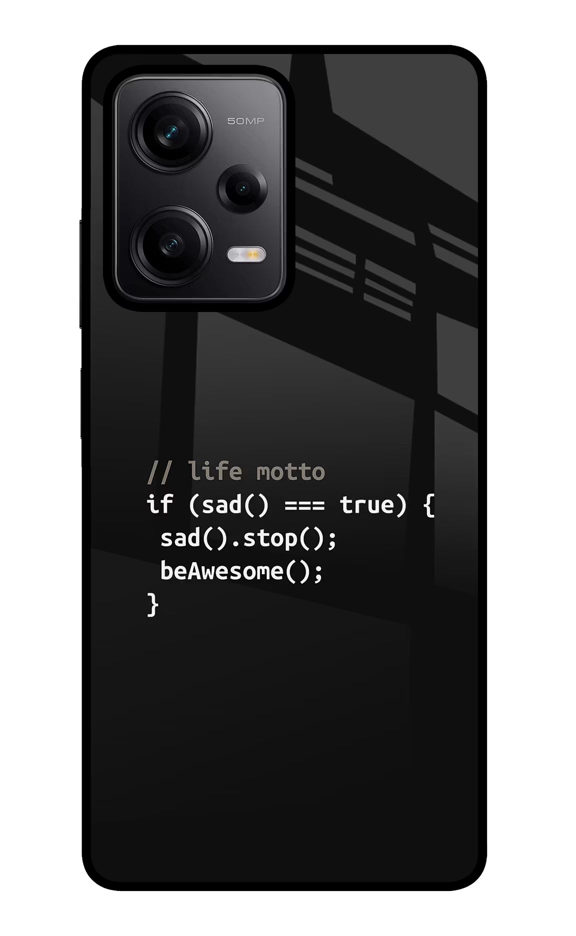 Life Motto Code Poco X5 5G Glass Case Back Cover by Casekaro