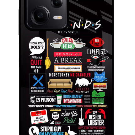 FRIENDS Poco X5 5G Glass Case Back Cover by Casekaro