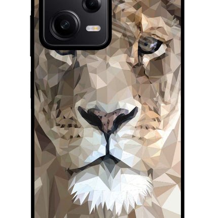 Lion Art Poco X5 5G Glass Case Back Cover by Casekaro