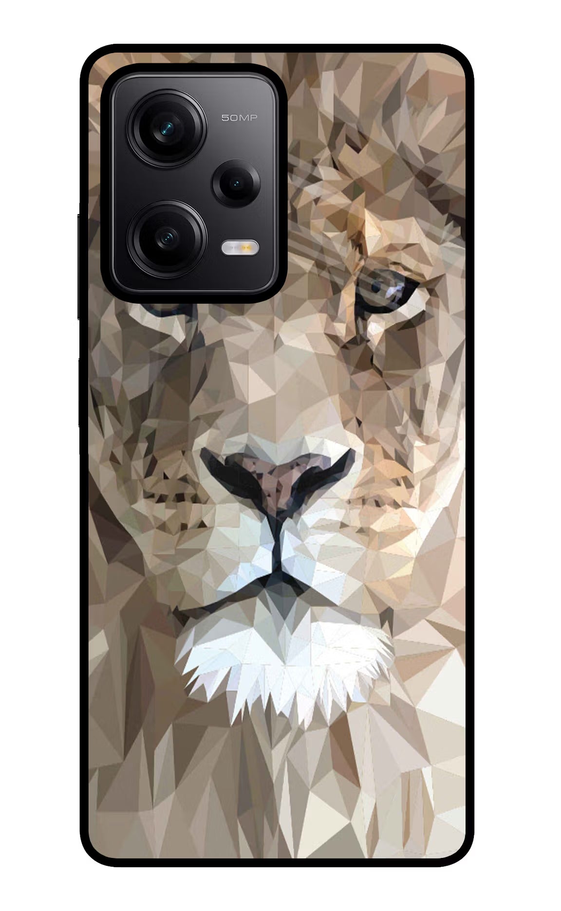 Lion Art Poco X5 5G Glass Case Back Cover by Casekaro