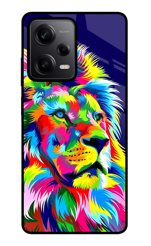 Vector Art Lion Poco X5 5G Glass Case