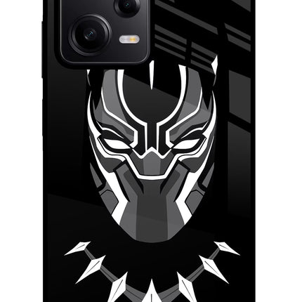 Black Panther Poco X5 5G Glass Case Back Cover by Casekaro