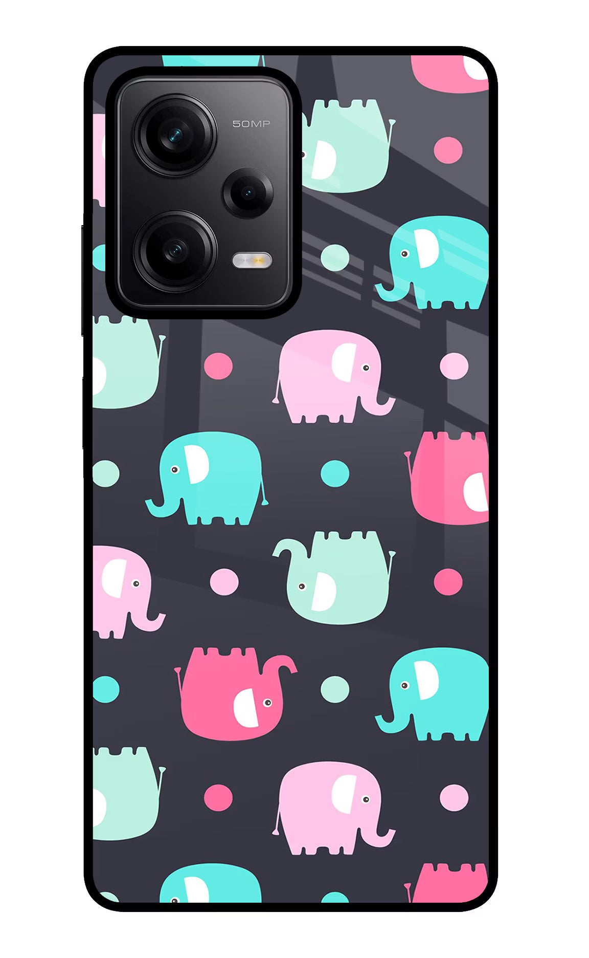 Elephants Poco X5 5G Glass Case Back Cover by Casekaro