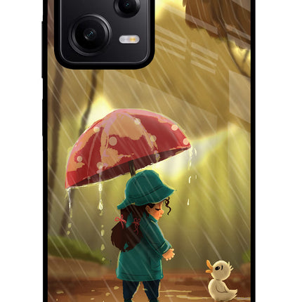 Rainy Day Poco X5 5G Glass Case Back Cover by Casekaro