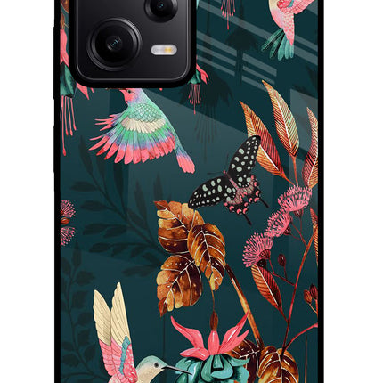 Birds Poco X5 5G Glass Case Back Cover by Casekaro