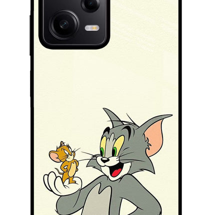 Tom & Jerry Poco X5 5G Glass Case Back Cover by Casekaro