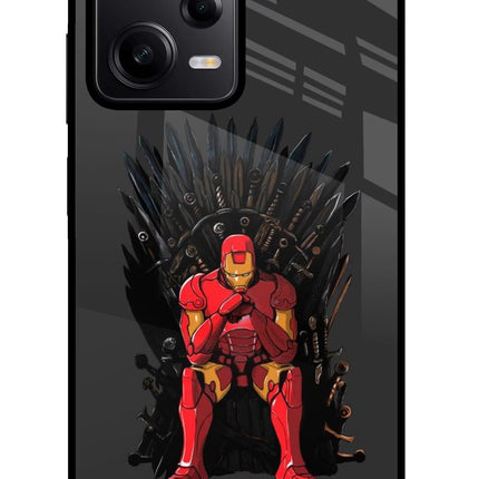 Ironman Throne Poco X5 5G Glass Case Back Cover by Casekaro