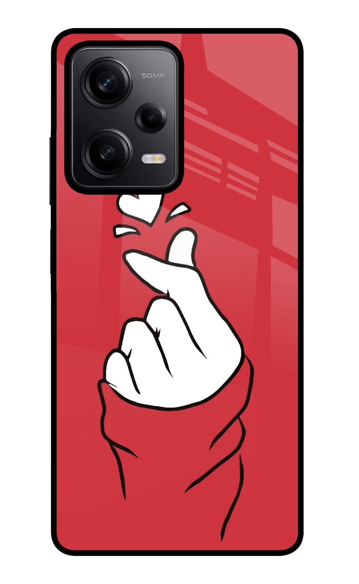 Korean Love Sign Poco X5 5G Glass Case Back Cover by Casekaro