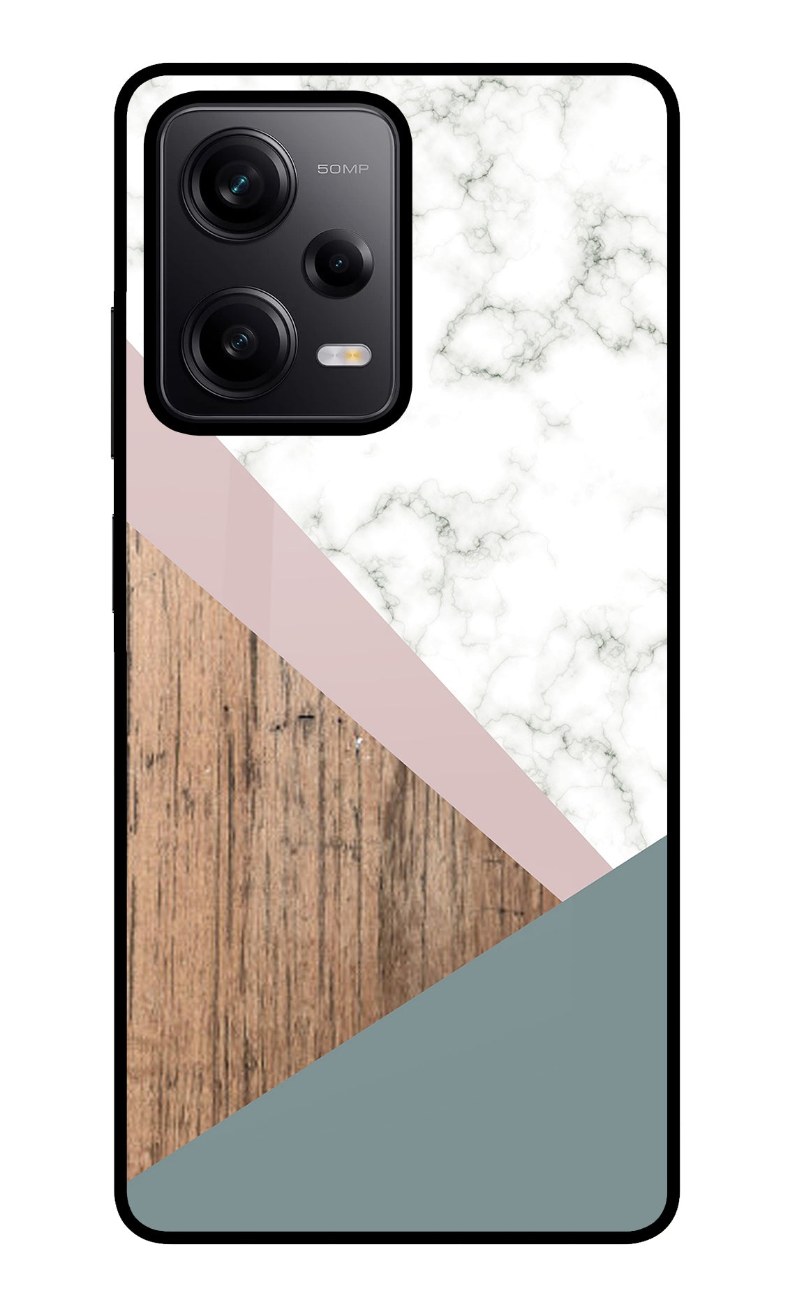 Marble wood Abstract Poco X5 5G Glass Case