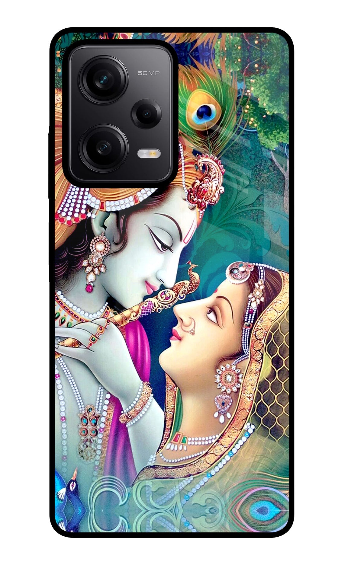 Lord Radha Krishna Poco X5 5G Glass Case