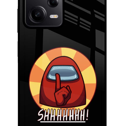 Among Us Shhh! Poco X5 5G Glass Case Back Cover by Casekaro
