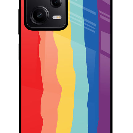 Rainbow Poco X5 5G Glass Case Back Cover by Casekaro