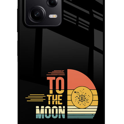 To the Moon Poco X5 5G Glass Case Back Cover by Casekaro