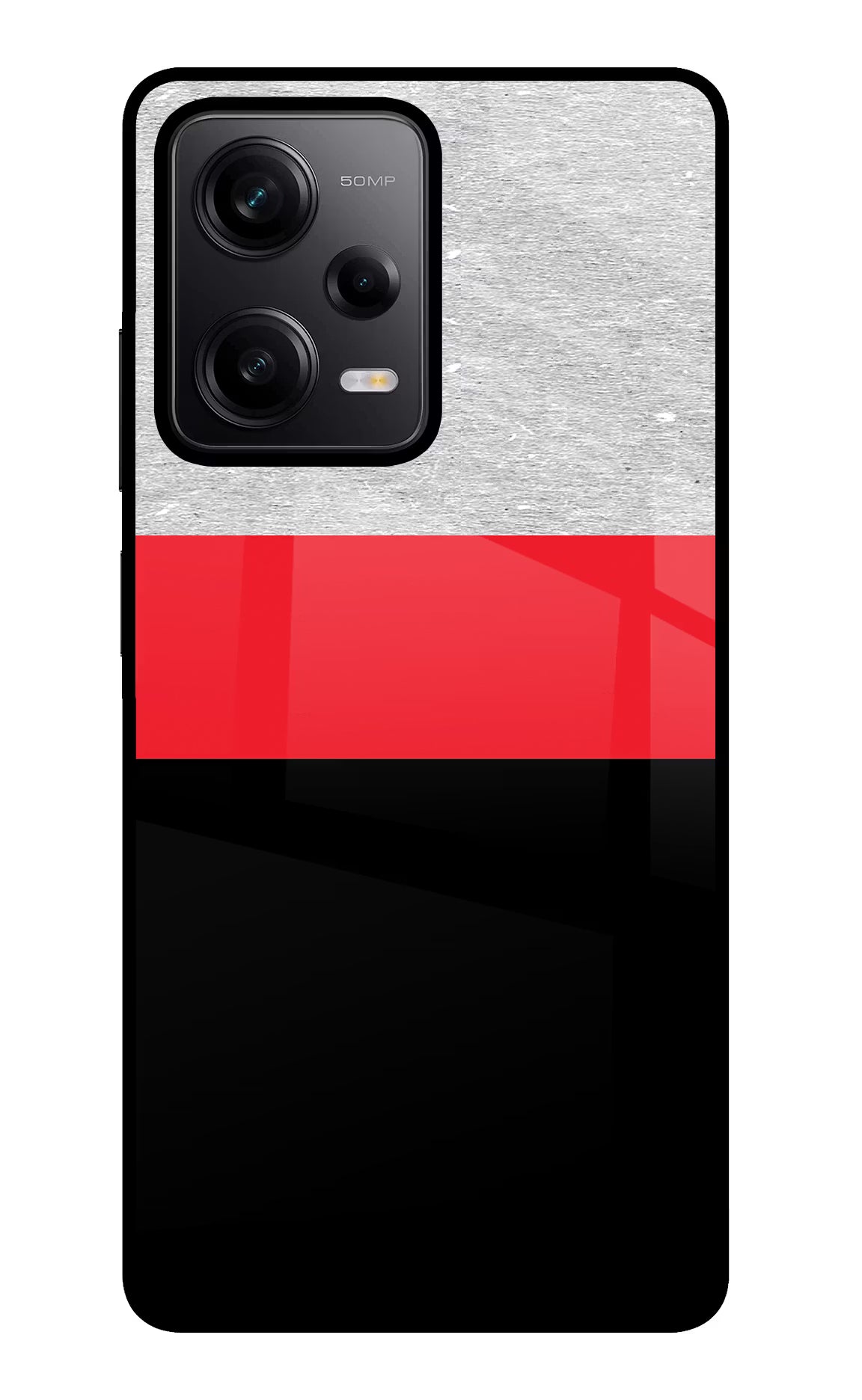 Tri Color Pattern Poco X5 5G Glass Case Back Cover by Casekaro