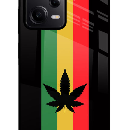 Weed Flag Poco X5 5G Glass Case Back Cover by Casekaro