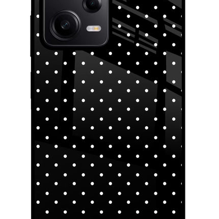 White Dots Poco X5 5G Glass Case Back Cover by Casekaro