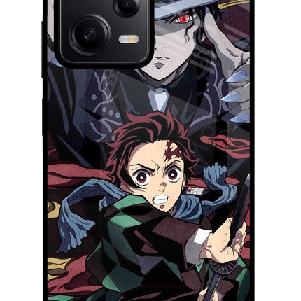 Demon Slayer Poco X5 5G Glass Case Back Cover by Casekaro