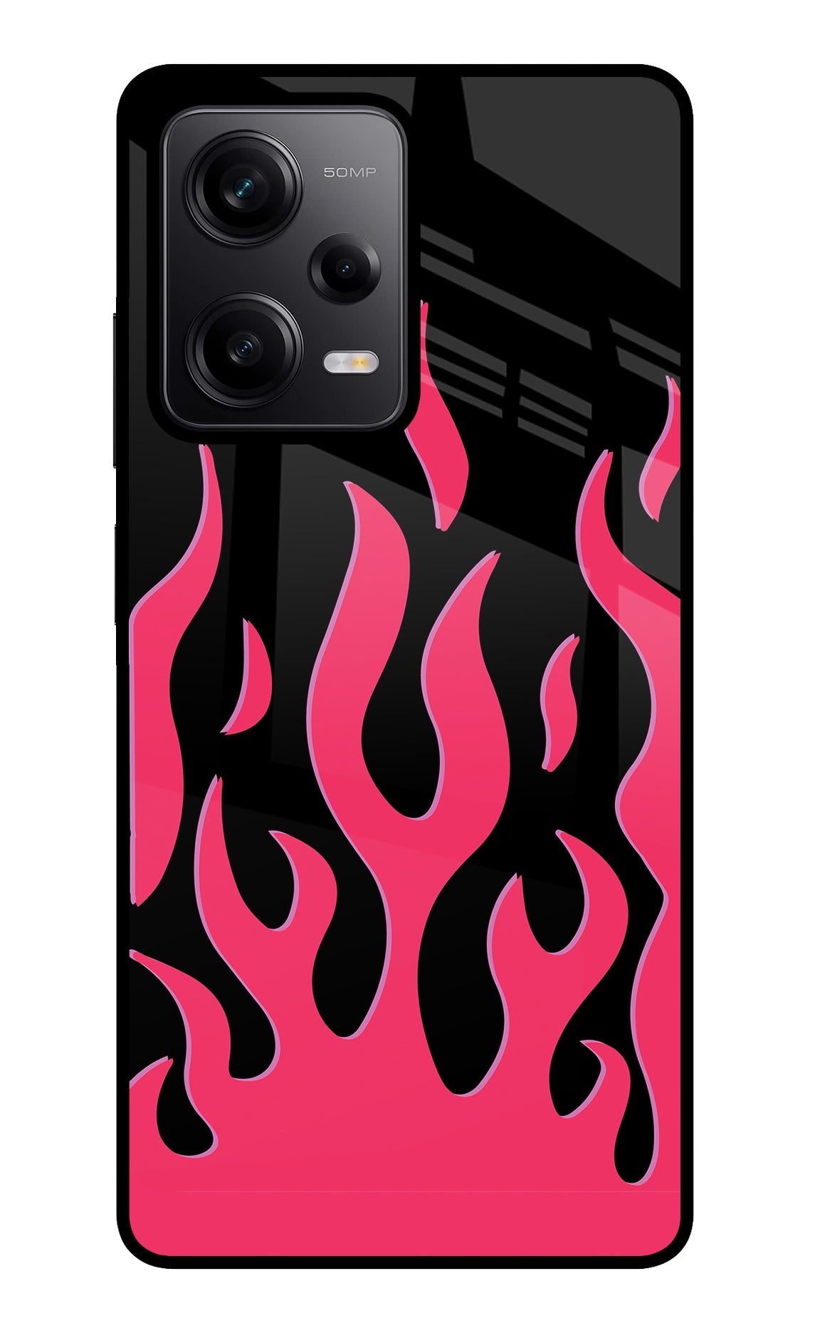 Fire Flames Poco X5 5G Glass Case