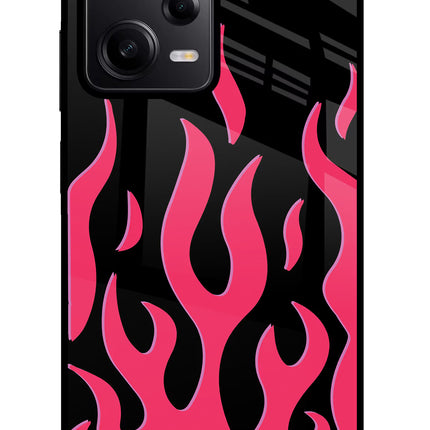 Fire Flames Poco X5 5G Glass Case Back Cover by Casekaro