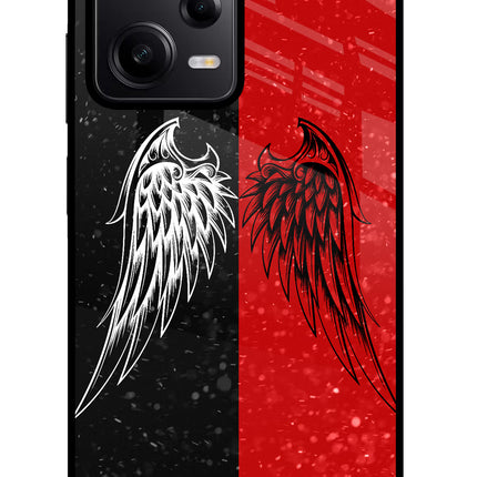 Wings Poco X5 5G Glass Case Back Cover by Casekaro