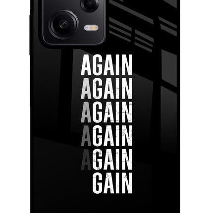 Again Again Gain Poco X5 5G Glass Case Back Cover by Casekaro