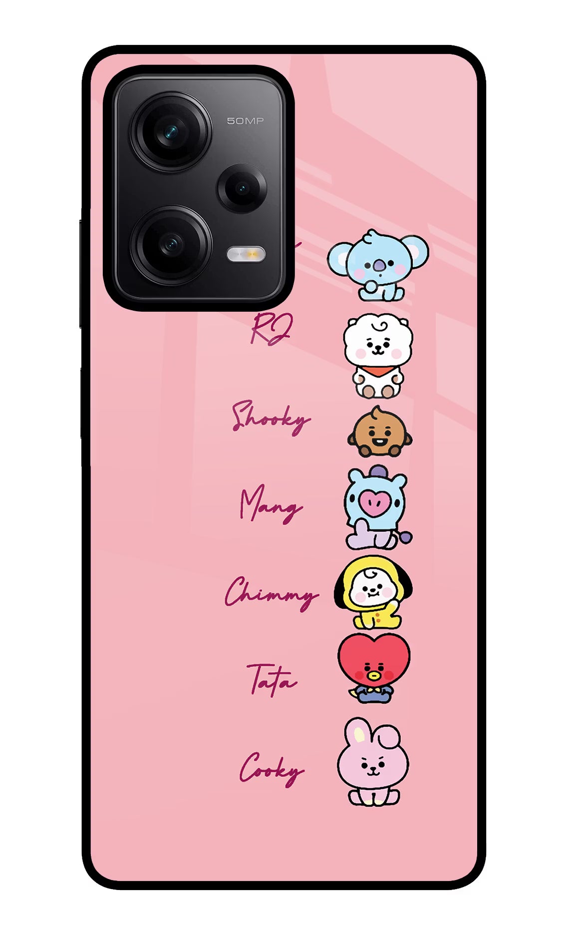 BTS names Poco X5 5G Glass Case Back Cover by Casekaro