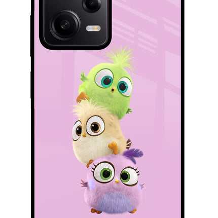 Cute Little Birds Poco X5 5G Glass Case Back Cover by Casekaro