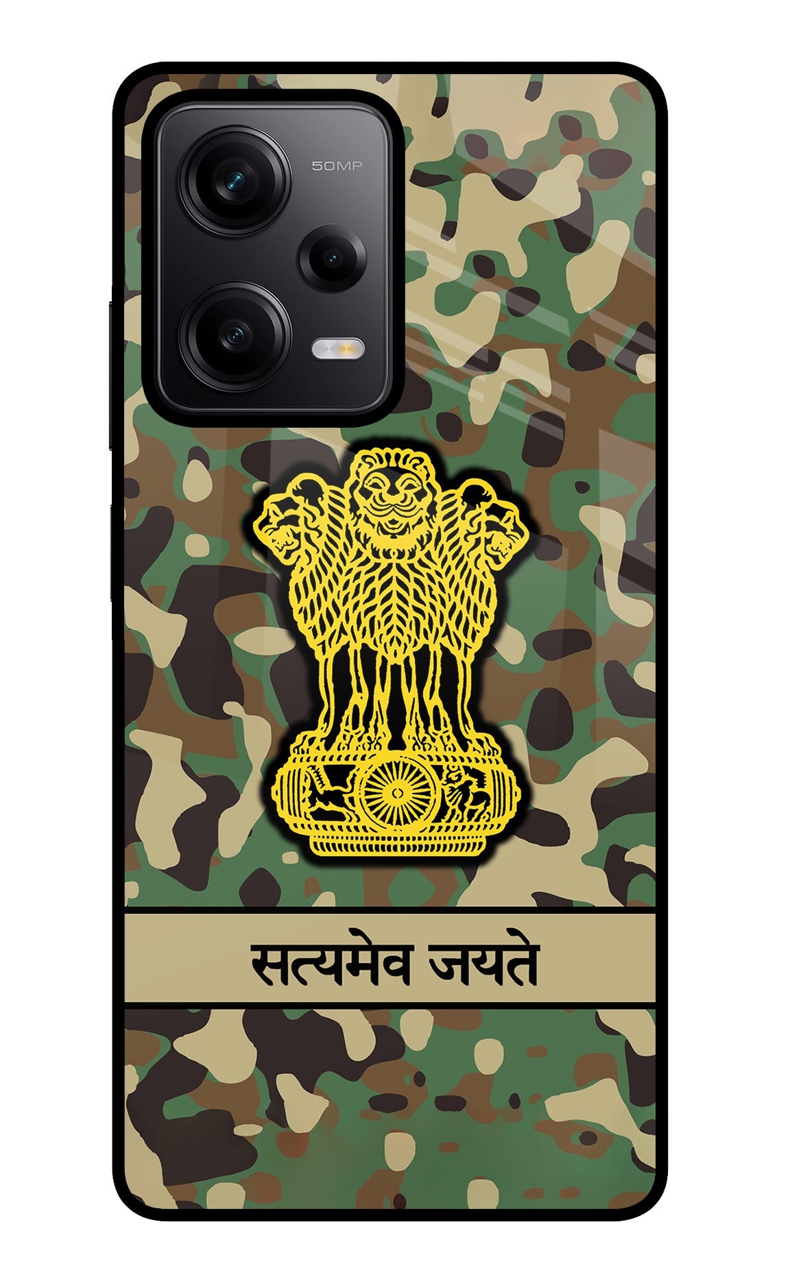 Satyamev Jayate Army Poco X5 5G Glass Case