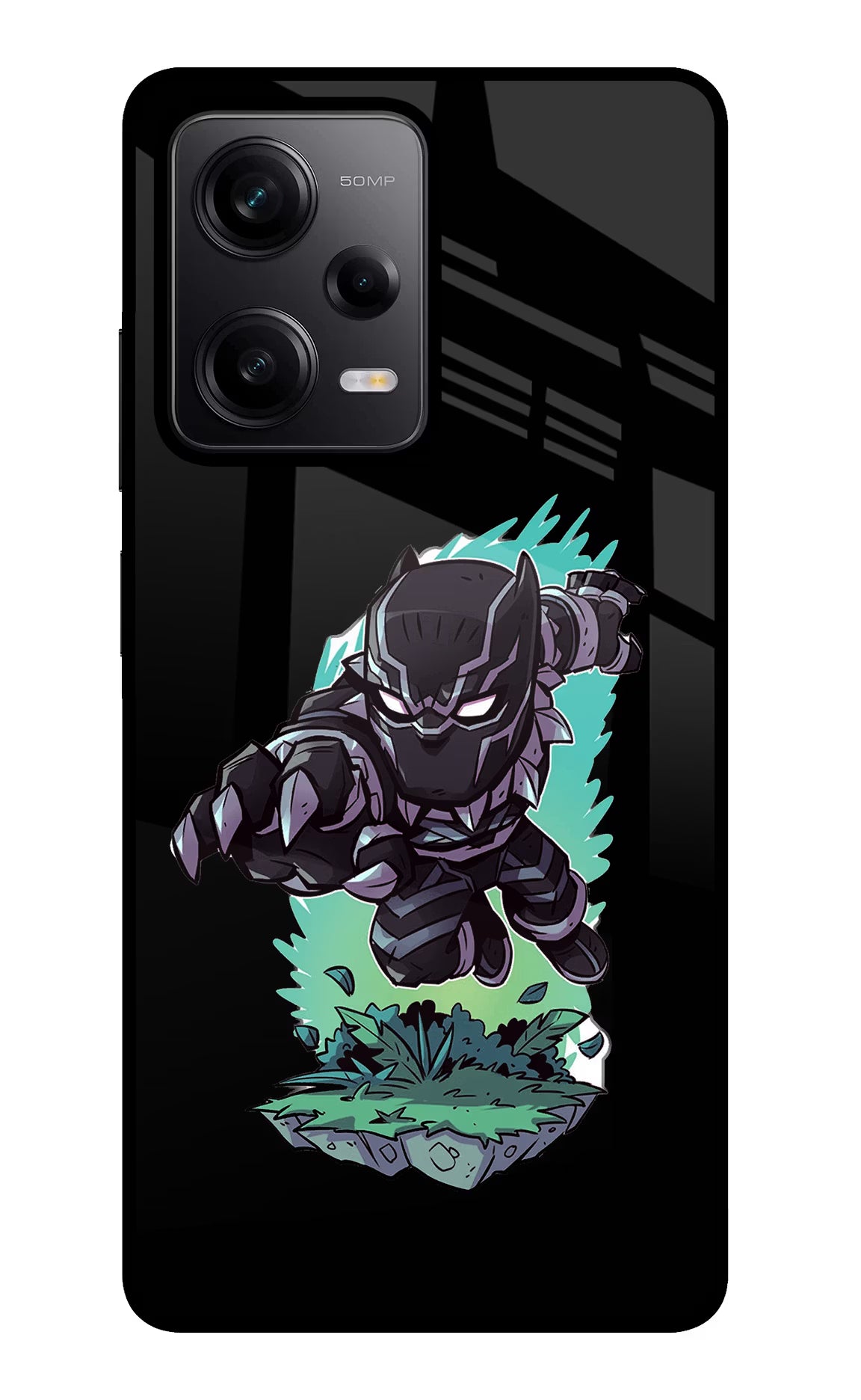 Black Panther Poco X5 5G Glass Case Back Cover by Casekaro