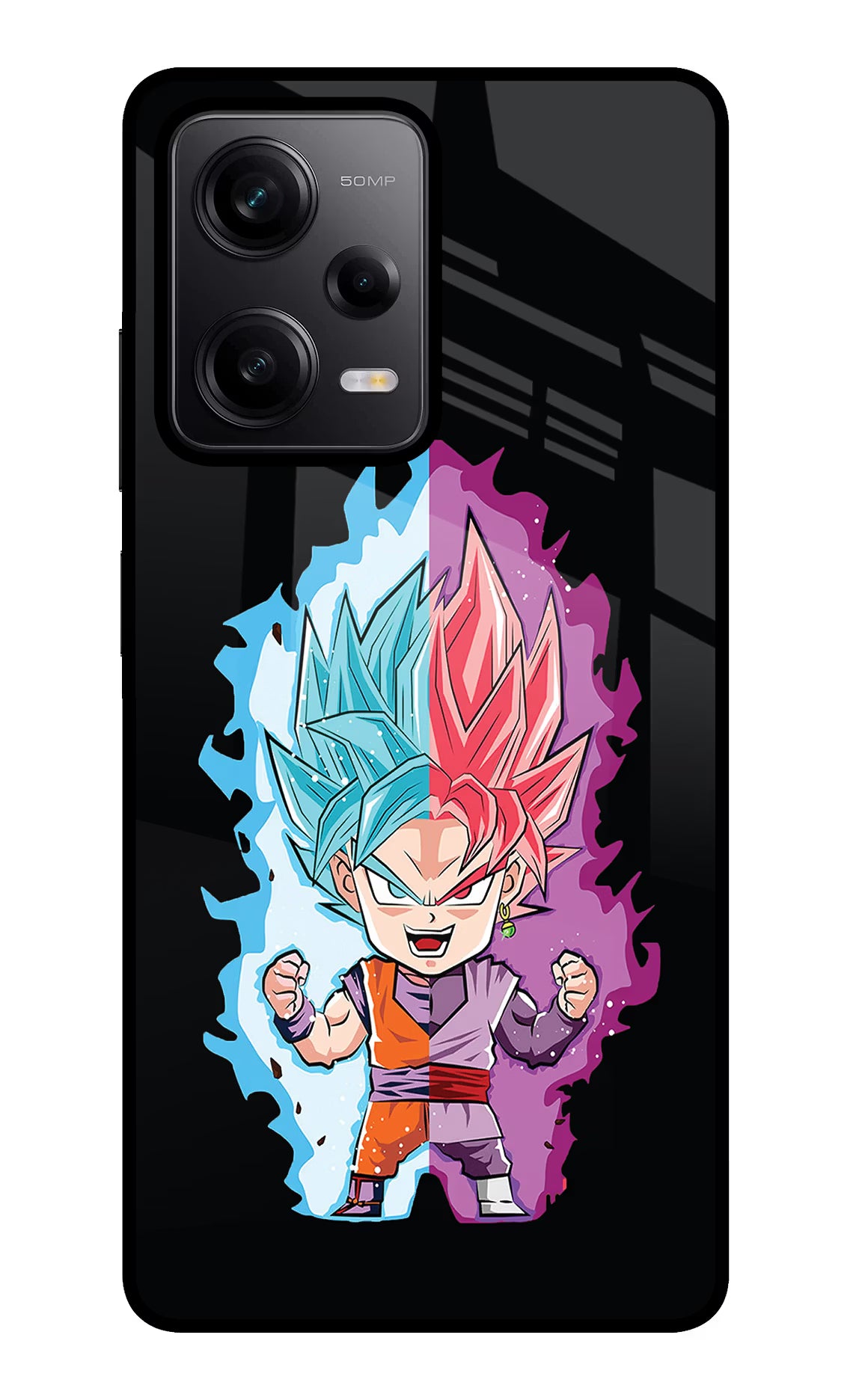 Chota Goku Poco X5 5G Glass Case Back Cover by Casekaro