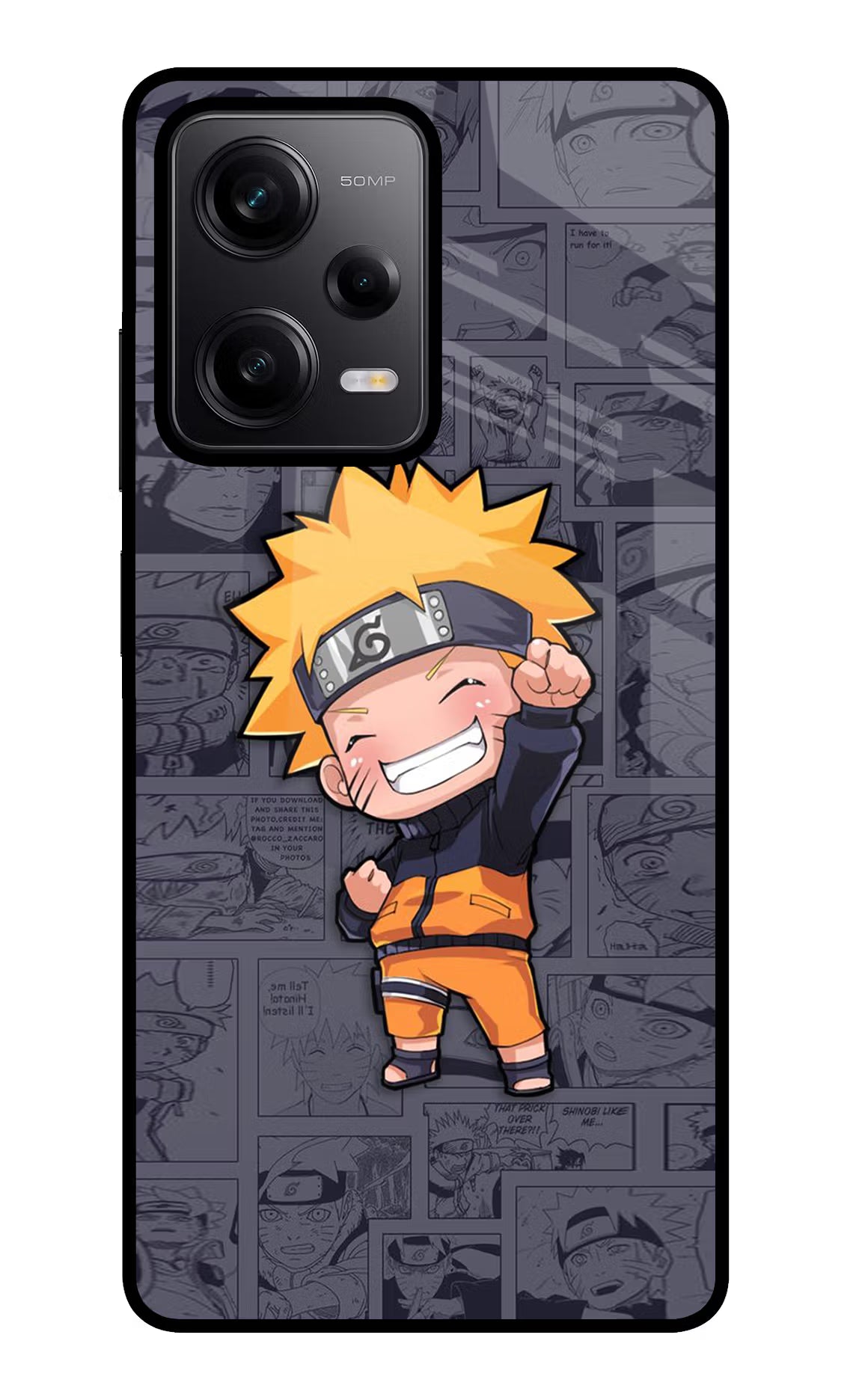 Chota Naruto Poco X5 5G Glass Case Back Cover by Casekaro