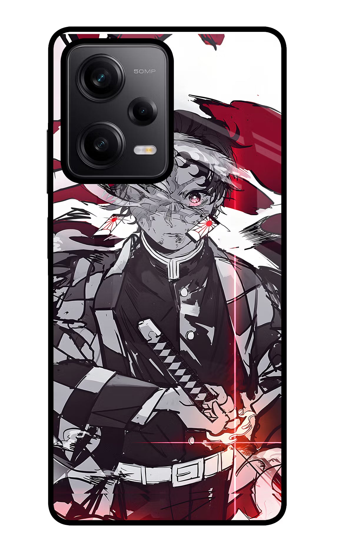 Demon Slayer Poco X5 5G Glass Case Back Cover by Casekaro