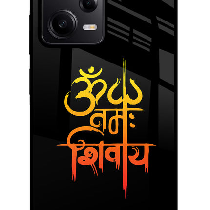 Om Namah Shivay Poco X5 5G Glass Case Back Cover by Casekaro