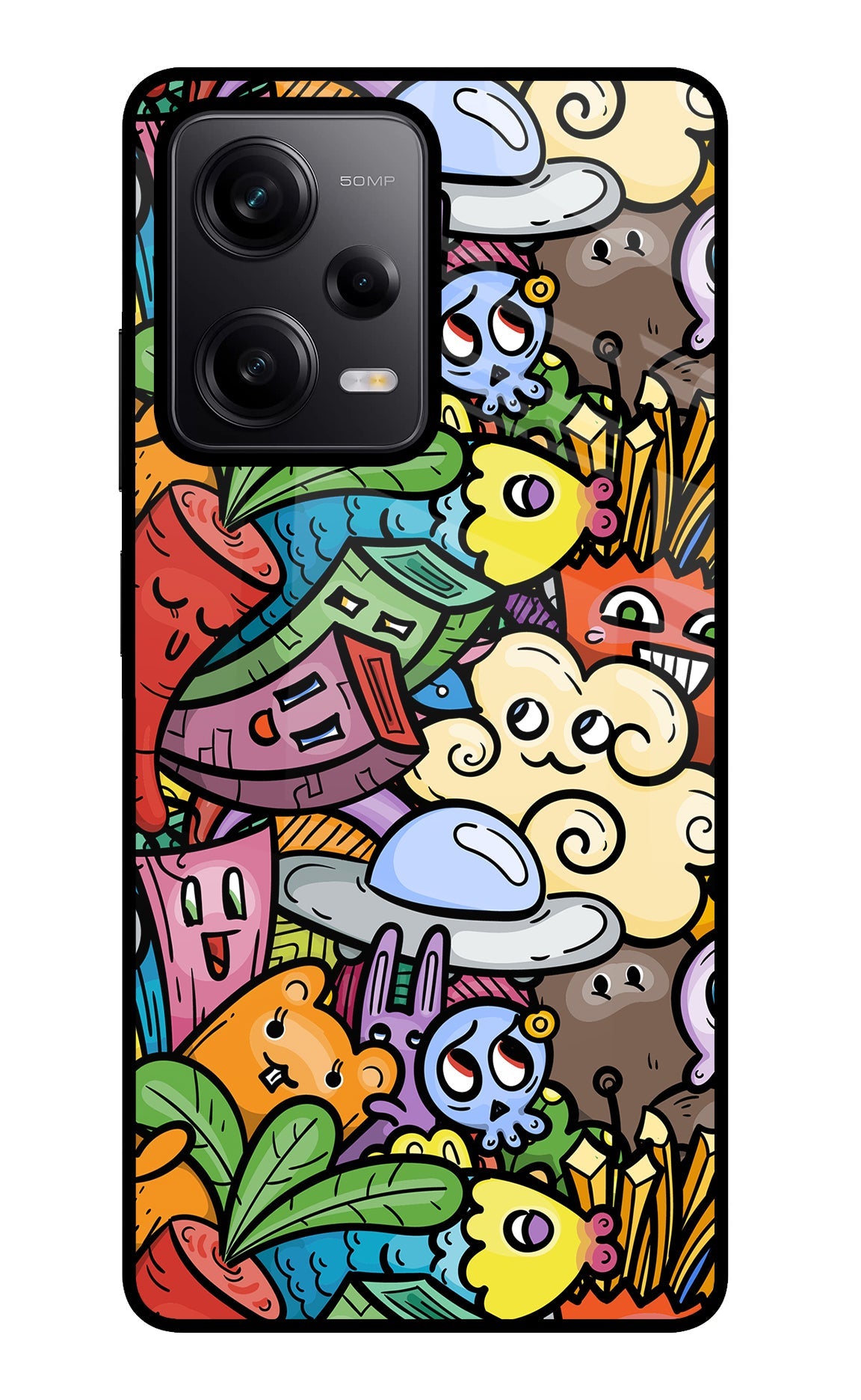 Veggie Doodle Poco X5 5G Glass Case