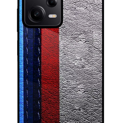 BMW Stripes Poco X5 5G Glass Case Back Cover by Casekaro