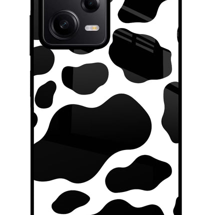 Cow Spots Poco X5 5G Glass Case Back Cover by Casekaro