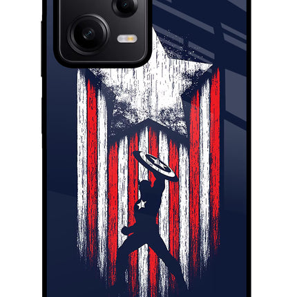 Captain America Marvel Art Poco X5 5G Glass Case Back Cover by Casekaro