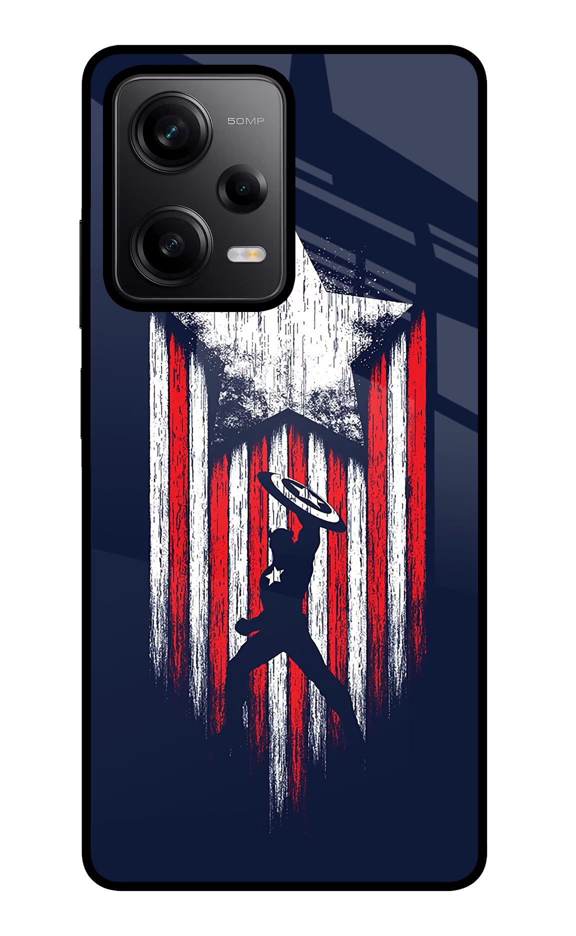 Captain America Marvel Art Poco X5 5G Glass Case Back Cover by Casekaro