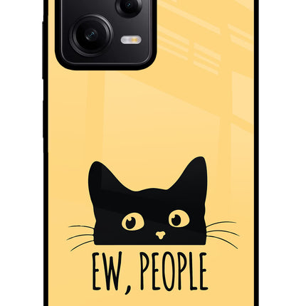 Ew People Catitude Poco X5 5G Glass Case Back Cover by Casekaro