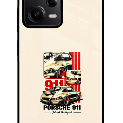 Classic Porsche 911 Poco X5 5G Glass Case Back Cover by Casekaro