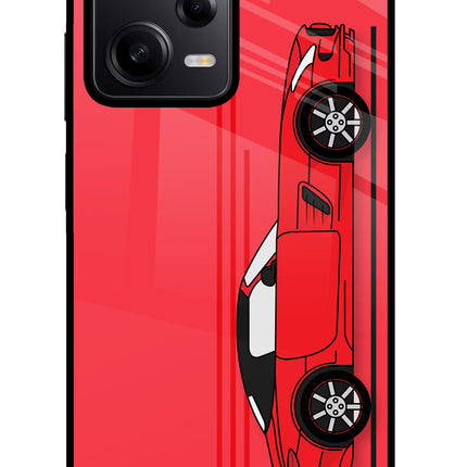 Red Velocity Poco X5 5G Glass Case Back Cover by Casekaro