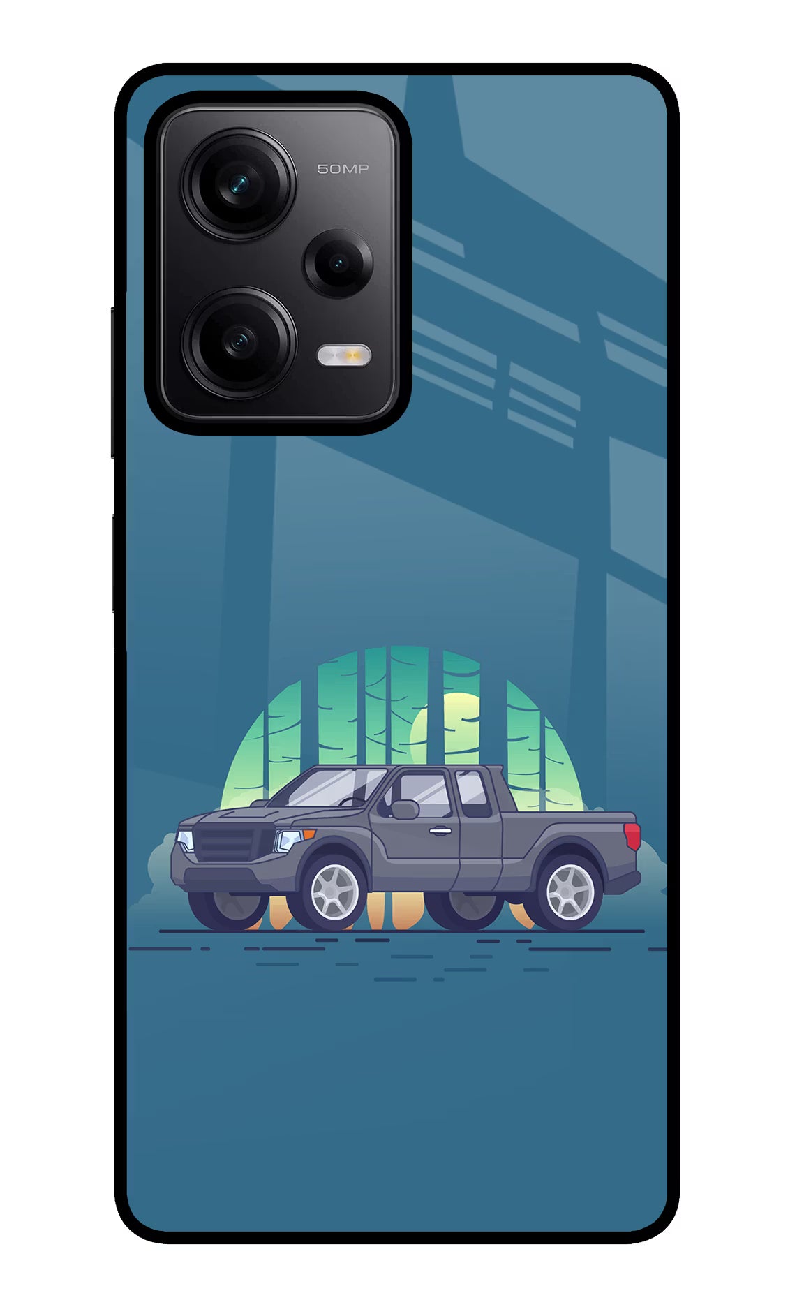 Retro Garage Vibe Poco X5 5G Glass Case Back Cover by Casekaro