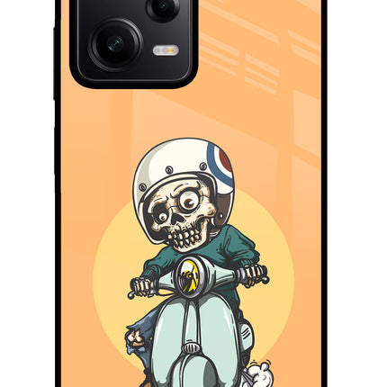 Undead Biker Poco X5 5G Glass Case Back Cover by Casekaro
