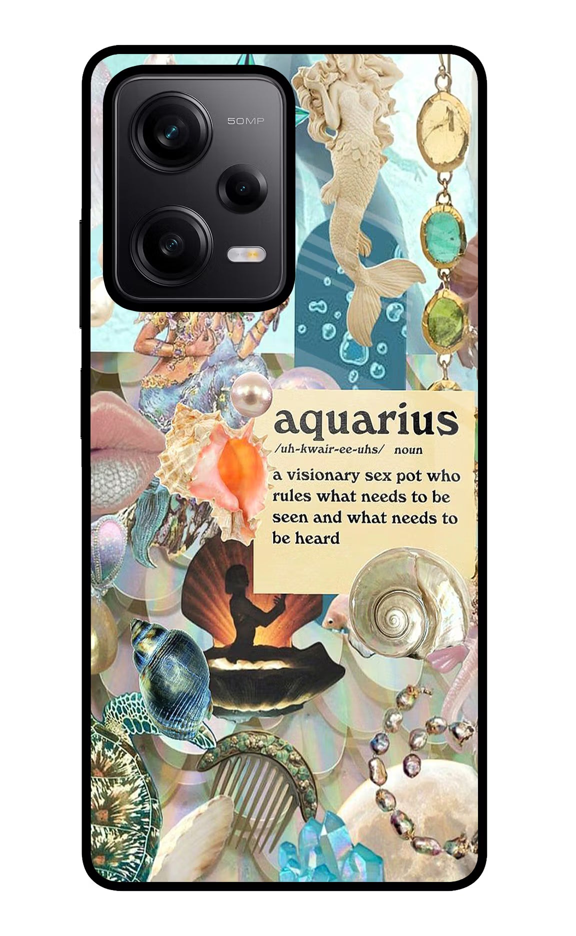 Aquarius Zodiac Poco X5 5G Glass Case Back Cover by Casekaro