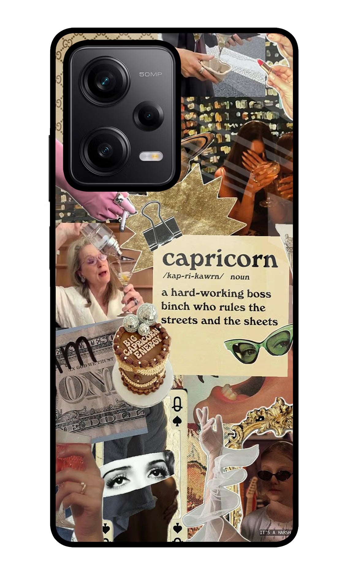 Capricorn Zodiac Poco X5 5G Glass Case Back Cover by Casekaro