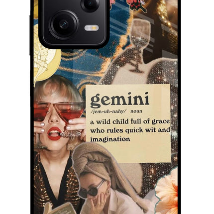 Gemini Zodiac Poco X5 5G Glass Case Back Cover by Casekaro