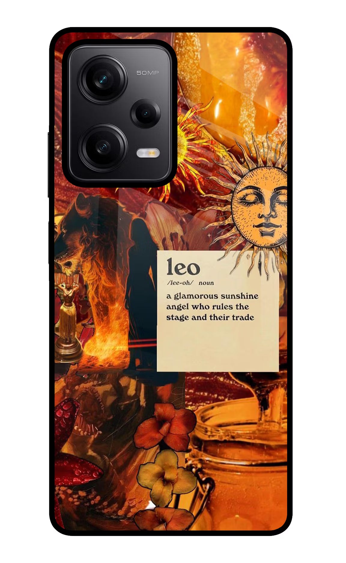 Leo Zodiac Poco X5 5G Glass Case Back Cover by Casekaro