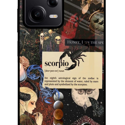 Scorpio Zodiac Poco X5 5G Glass Case Back Cover by Casekaro