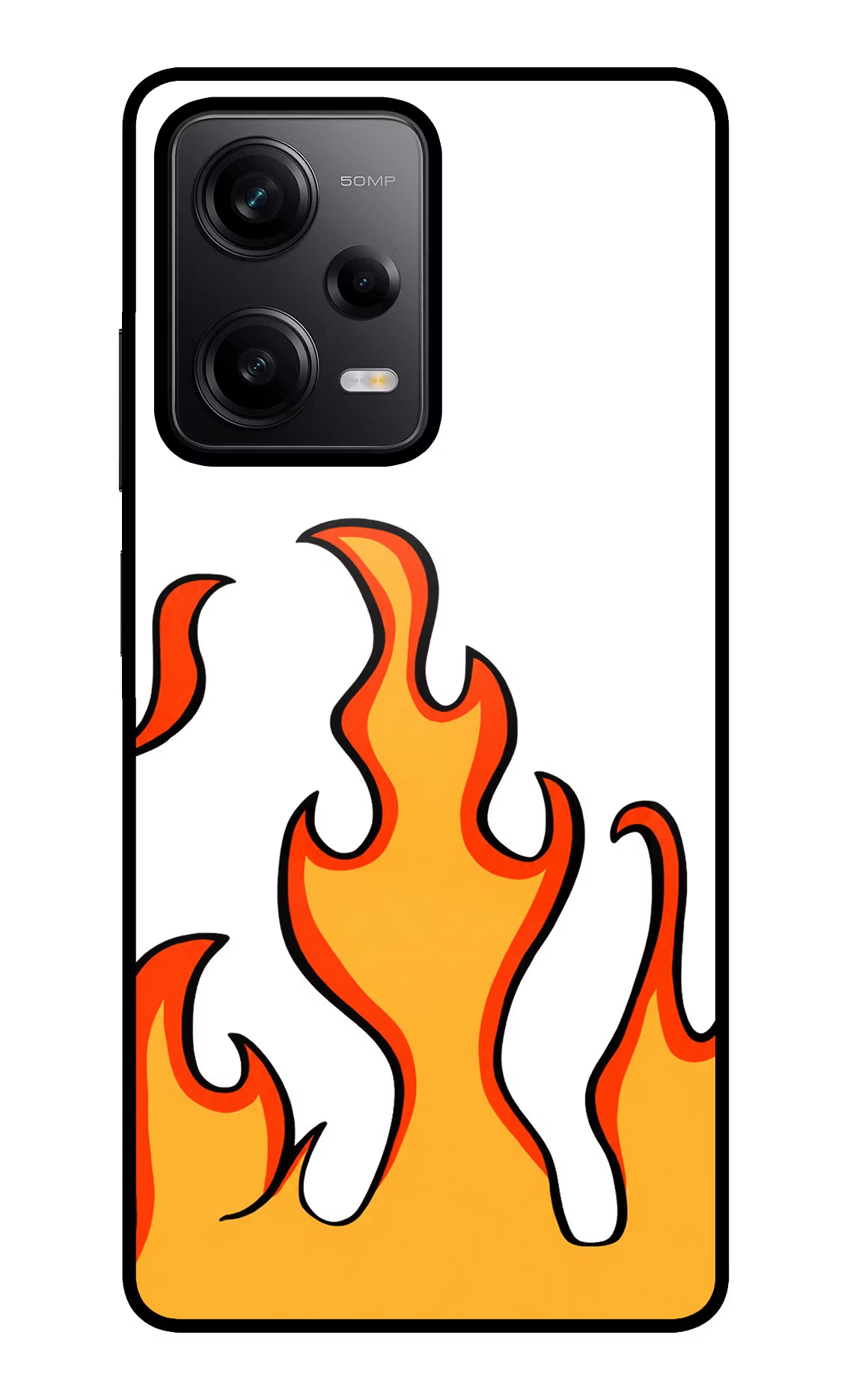 Fired Up – White Poco X5 5G Glass Case
